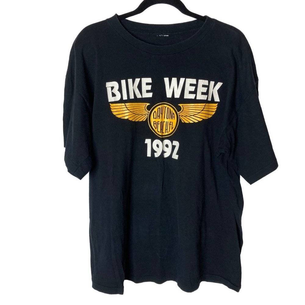 Bike Week Daytona 1992 Graphic Shirt Sz XL Single Stitch Vintage Motorcycle READ